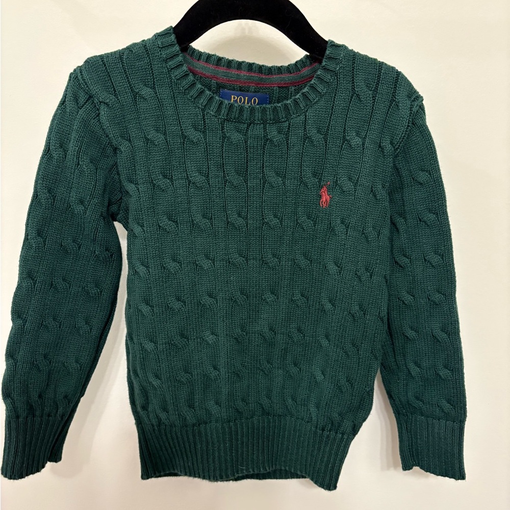 Polo by Ralph Lauren Green Cable Knit Sweater